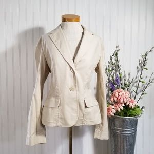 | josephine chaus | tan twill blazer